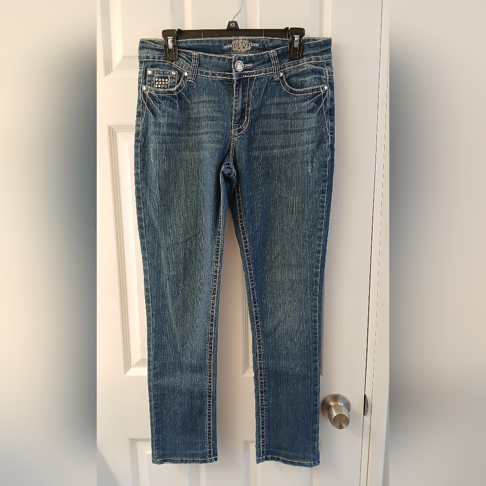 Revolt Blinged-Out Slim Leg Jeans – Size 8